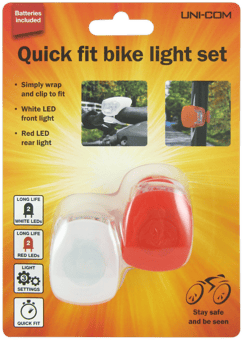 picture of Quick Fit Bike Light Set - Cycling Accessory - Batteries Included - [UM-64336] - (DISC-X)