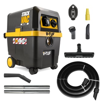 picture of V-TUF STACKVAC- M-Class Dust Extractor with Power Take Off - Lung Safe Vacuum Cleaner - 240V - 30L - [VT-STACKVAC240] - (LP)