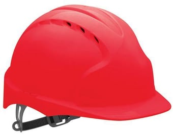 Picture of JSP - The New EVO 3 Vented Red Hard Hat - Standard Peak & Slip Ratchet Harness - [JS-AJF160-000-600] - (HY)