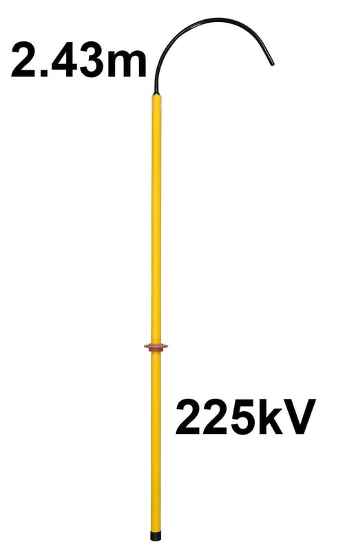 picture of Safety Insulated Rescue Stick - 2.43m - Rated to 225kV - Wall Mounted Fixings Included - [RS-RCS225]