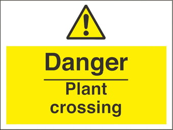 picture of Danger Plant Crossing Sign - 600 x 450Hmm - Rigid Plastic [AS-WA229-RP]