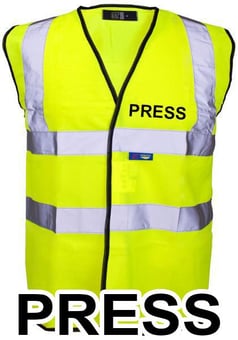 Picture of Value Press Printed Front and Back in Black - Yellow Hi Visibility Vest - ST-35241-PR