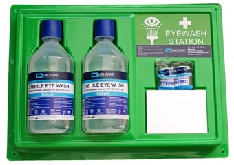 picture of Qualicare Eye Wash Station With Mirror & Sign - 2 x 500ml - [SHB-QE0733]