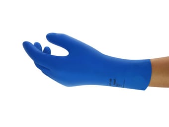 picture of Ansell AlphaTec 87-195 Natural Rubber Latex Blue Glove - AN-87-195 - (NICE)