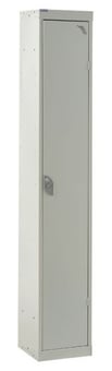picture of QMP Standard Locker - 1 Compartment - Light Grey Doors - 1800H x 300W x 300D mm - [QM-LS1830301LXX]