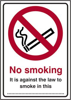 picture of Spectrum No Smoking It Is Against The Law To Smoke In This _– SAV 148 x 210mm - SCXO-CI-11856