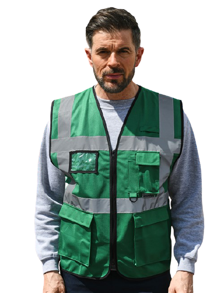 Korntex Paramedic Green Hi Vis Executive Multifunction Vest - AP