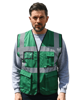 picture of Korntex Paramedic Green Hi Vis Executive Multifunction Vest - AP-KXEXECPG