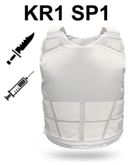 picture of VestGuard - Ultra Covert Home Office Body Armour - KR1 SP1 Stab & Needle Protection - White - VE-UC102-KR1SP1-WH