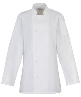 Picture of Premier PR671 Women's Long Sleeve Chef's Jacket - White - RLW-PR671WHIT
