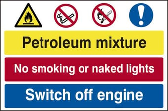Picture of Petroleum mixture / No smoking / Switch off engine - PVC (600 x 400mm) - SCXO-CI-4015