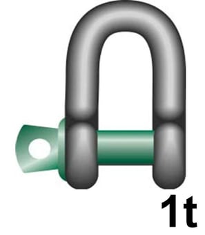 Picture of Green Pin Standard Dee Shackle with Screw Collar Pin - 1t W.L.L - EN 13889 - [GT-GPSCD1]