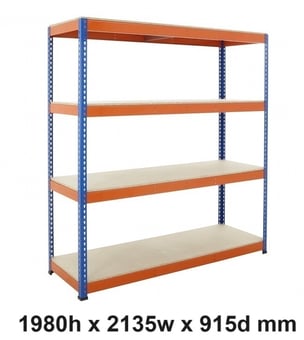 picture of BiGDUG BiG400 Racking 4 Levels - Chipboard Shelves - 1980h x 2135w x 915d mm - [BDU-B41921094BO]