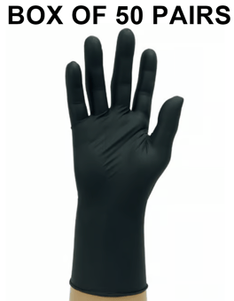 picture of Bodyguards GL896 Nitrile Powder Free Disposable Glove Black - Box of 50 Pairs - BM-GL896