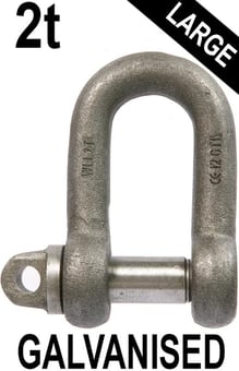 picture of 2t WLL Galvanised Large Dee Shackle c/w Type A Screw Collar Pin - 3/4" X 7/8" - [GT-HTLDG2]