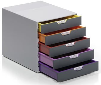 picture of Durable - VARICOLOR 5 Storage Box - Multi Coloured - 292 x 280 x 356 mm - [DL-760527]