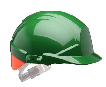 Picture of Centurion Reflex Green Safety Helmet with Hi Vis Orange Rear Flash - Mid Peak - Slip Ratchet - [CE-S12GHVOA]