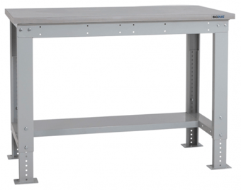 picture of BiGDUG Heavy Duty Workbench - 877h x 1215w x 600d mm - Half Depth Shelf - Laminate Worktop - [BDU-HDWBH126L]