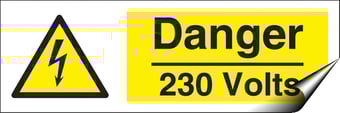 Picture of Danger 230 Volts Sign - 300 x 100Hmm - Self Adhesive Vinyl - [AS-WA244-SAV]