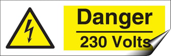 picture of Danger 230 Volts Sign - 300 x 100Hmm - Self Adhesive Vinyl - [AS-WA244-SAV]