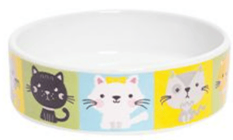 picture of Smart Choice Ceramic Cat Print Pet Bowl 11.5 X 3.5cm - [PD-SC1356]