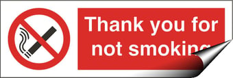 picture of Thank You for Not Smoking Sign - 300 X 100Hmm - Self Adhesive Vinyl - [AS-PR5-SAV]