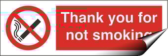 picture of Thank You for Not Smoking Sign - 300 X 100Hmm - Self Adhesive Vinyl - [AS-PR5-SAV]