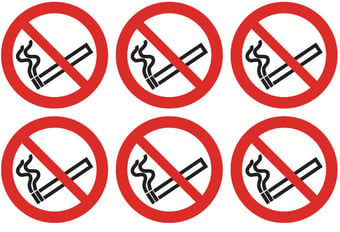 Picture of No Smoking Logo Sign - Pack of 24 - 75 dia - [AS-PR322]