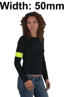 picture of Yoko - Yellow Hi-Vis Narrow Arm Band - Made of EN471 Waterproof Polyester Fabric - Single - [YO-HVW065]
