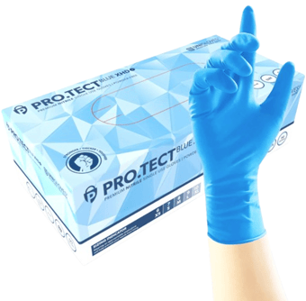 picture of PRO.TECT Blue XHD+ Heavy Duty Long Cuff Nitrile Gloves - Box of 50 - UGL-P-GA010