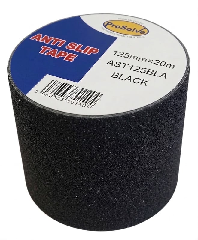 Black Anti-Slip Self Adhesive Tape - 125mm x 20m Roll - Amazing Value - [PV-AST125BLA] - (DISC-R)