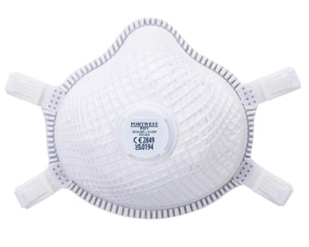 Picture of Portwest P371 ERGONET FFP3 Valved Dolomite Respirator - White Pack of 5 - [PW-P371WHR]