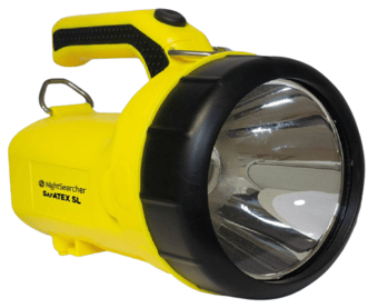 picture of NightSearcher - SafATEX Sigma Rechargeable Searchlight - 370 Lumens - With a Wall-mountable Charging Base - [NS-SA-SIGMA-RSL]