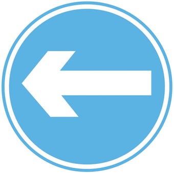 picture of Traffic Arrow Left Sign Large - Class 1 Ref BSEN 12899-1 2001 - 600mm Dia - Reflective - 3mm Aluminium - [AS-TR55-ALU]