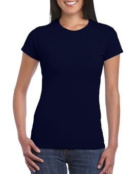 picture of Gildan 64000L Softstyle® Ladies Navy Blue T-Shirt - BT-64000L-NAVY