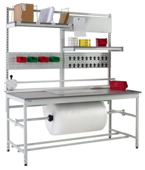 Picture of QMP Pack Tek Individual Workbench Kit 1 - 840-1100H x 1500W x 750D mm - Laminate Worktop - [QM-BPI841575PL1]
