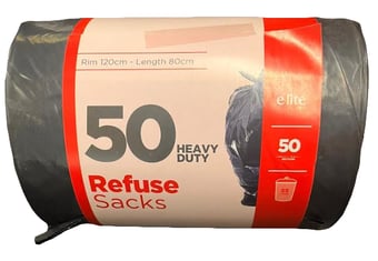 picture of Heavy Duty Black Refuse Bags - Roll of 50 - [MXW-BBC50_BLK_0]