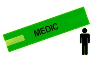 Picture of Lime Green - Mens Pre Printed Arm band - Medic - 10cm x 55cm - Single - [IH-ARMBAND-G-MED-B]
