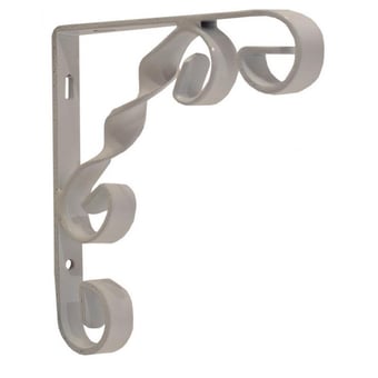 Picture of White Wrought Iron Scroll Bracket - 200mm (8") - Pack of 10 - [CI-AB39L]