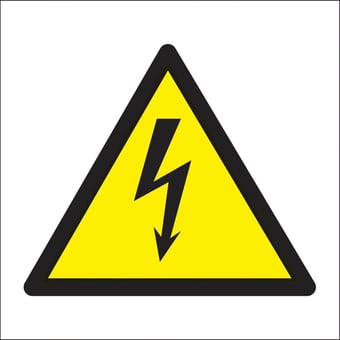 picture of Danger Electricity Logo Sign LARGE - 400 x 400Hmm - Rigid Plastic - [AS-WA19-RP]