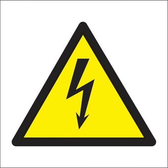 Picture of Danger Electricity Logo Sign LARGE - 400 x 400Hmm - Rigid Plastic - [AS-WA19-RP]