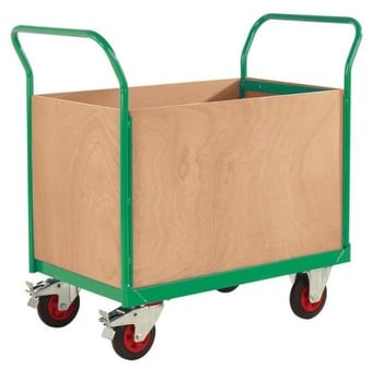 picture of QMP 4 Sided Trucks - Green - Plywood Sides - 830H x 600W x 900D mm - [QM-RTBT4690PGXX] - (LP)