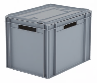 Picture of BiGDUG Euro Stacking Box with Hinged Lid - 295h x 300w x 400d mm - 25L - Grey - Box Deal of 10 - [IH-BDU-BNB4328LG] - (LP)