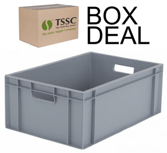 picture of BiGDUG Euro Stacking Box - 230h x 400w x 600d mm - 42L - Grey - Box Deal of 10 - [IH-BDU-BNB4622G] - (LP)