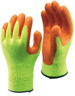 picture of Showa 317 Hi-Vis Polycotton Liner with Latex Grip Palm Gloves - GL-SHO3172
