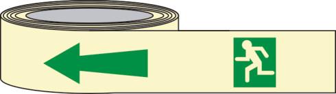 picture of Spectrum 80mm x 10m Man Arrow Left Photoluminescent Tape - SCXO-CI-13652