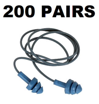 picture of Fully Detectable Re-Useable Earplugs - 3 Flange - Corded - Box of 200 - [DT-410-P20-S102-X18]