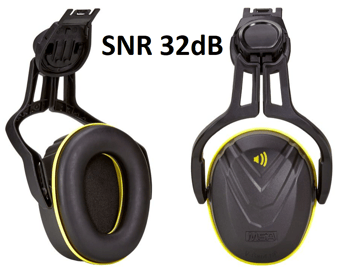 picture of MSA - V-Gard Helmet Mounted Hearing Protection - Medium 32dB - Yellow - [MS-10190357]