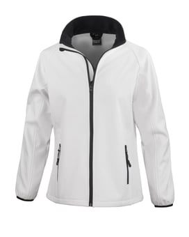 picture of Result Core Ladies' Printable Softshell White/Black Jacket - BT-R231F-WHT/BLK