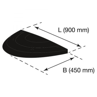 picture of SafeRide Speed Reduction Humps - End Section - 450mmW x 50mmH - Fixings Included - Female - Black - [MV-284.25.564]